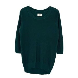 Wilfred Aritzia Scoop Neck Silk Cashmere Blend Pullover Green Sweater Sz XXS